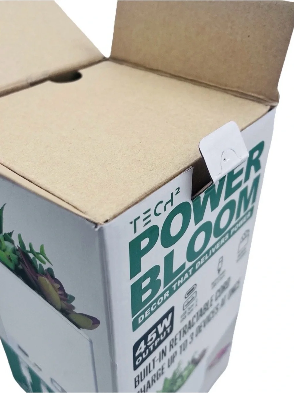 Tech² Power Bloom 45W Succulent Plant Fast Charging POWER BLOOM Station USB C&A